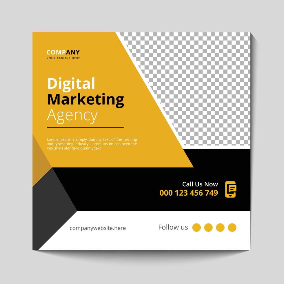 Marketing Agency Social Media Post, Digital Marketing Web Banner, Corporate Square Flyer Template banner vector