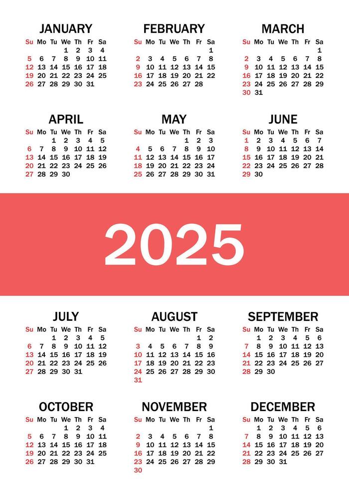 Calendar 2025. The Week Starts on Sunday. Annual Calendar 2025 Template. Business Calendar in a Minimalist Style. 43505366 Vector Art at Vecteezy calendar-2025-the-week-starts-on-sunday-annual-calendar-2025-template-business-calendar-in-a-minimalist-style-43505366-vector-art-at-vecteezy