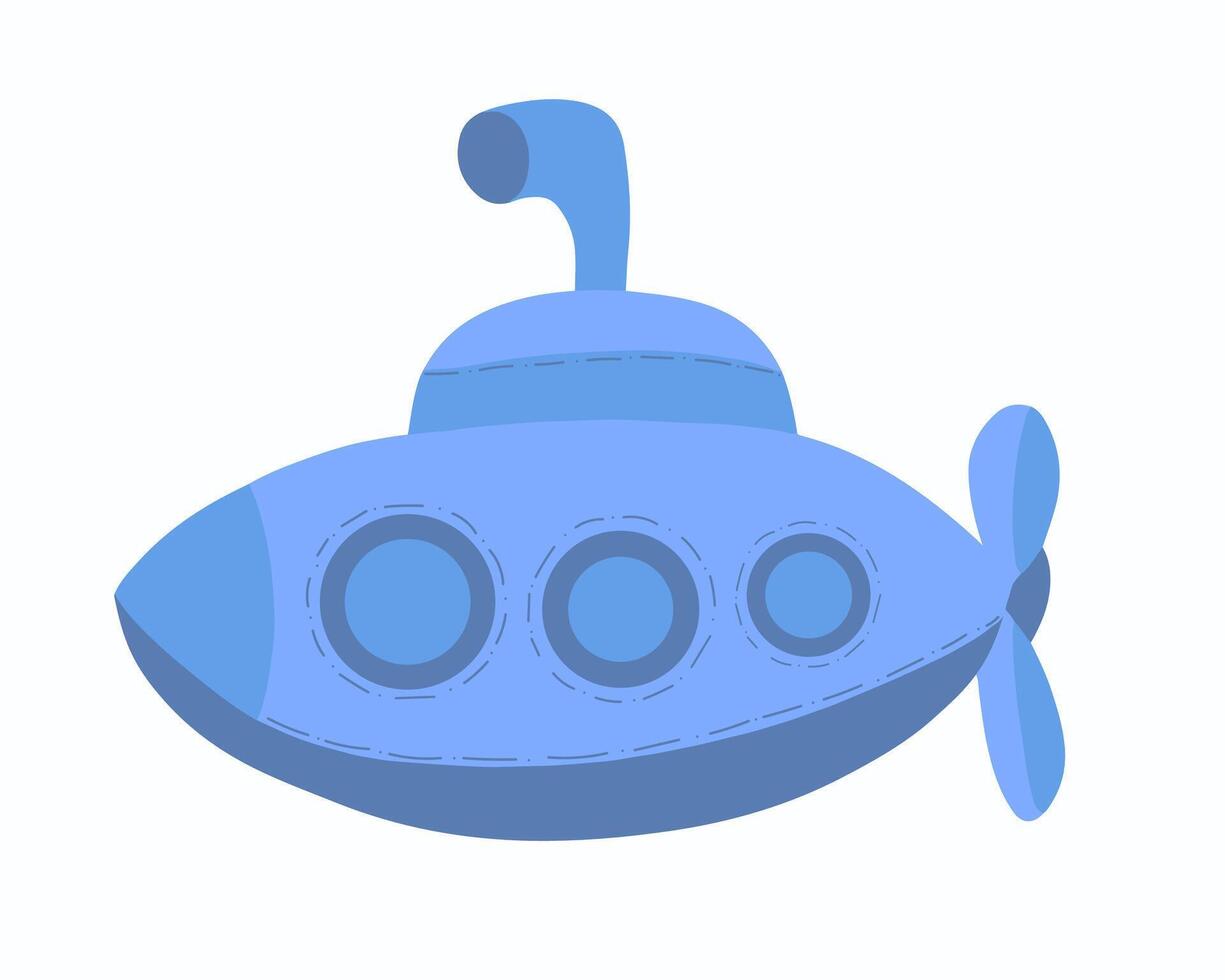 Illustration of a submarine on a white background. vector