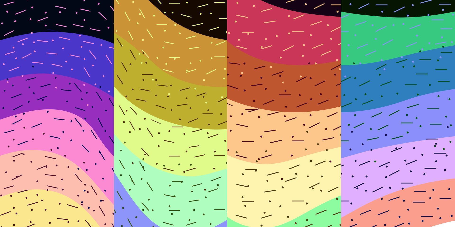 The background is a pattern of lines and dots with attractive colors vector