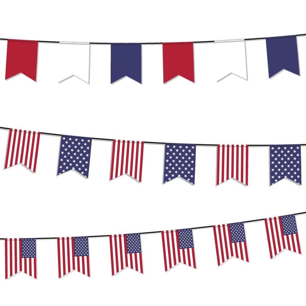 Bunting decoration independence United States of America vector