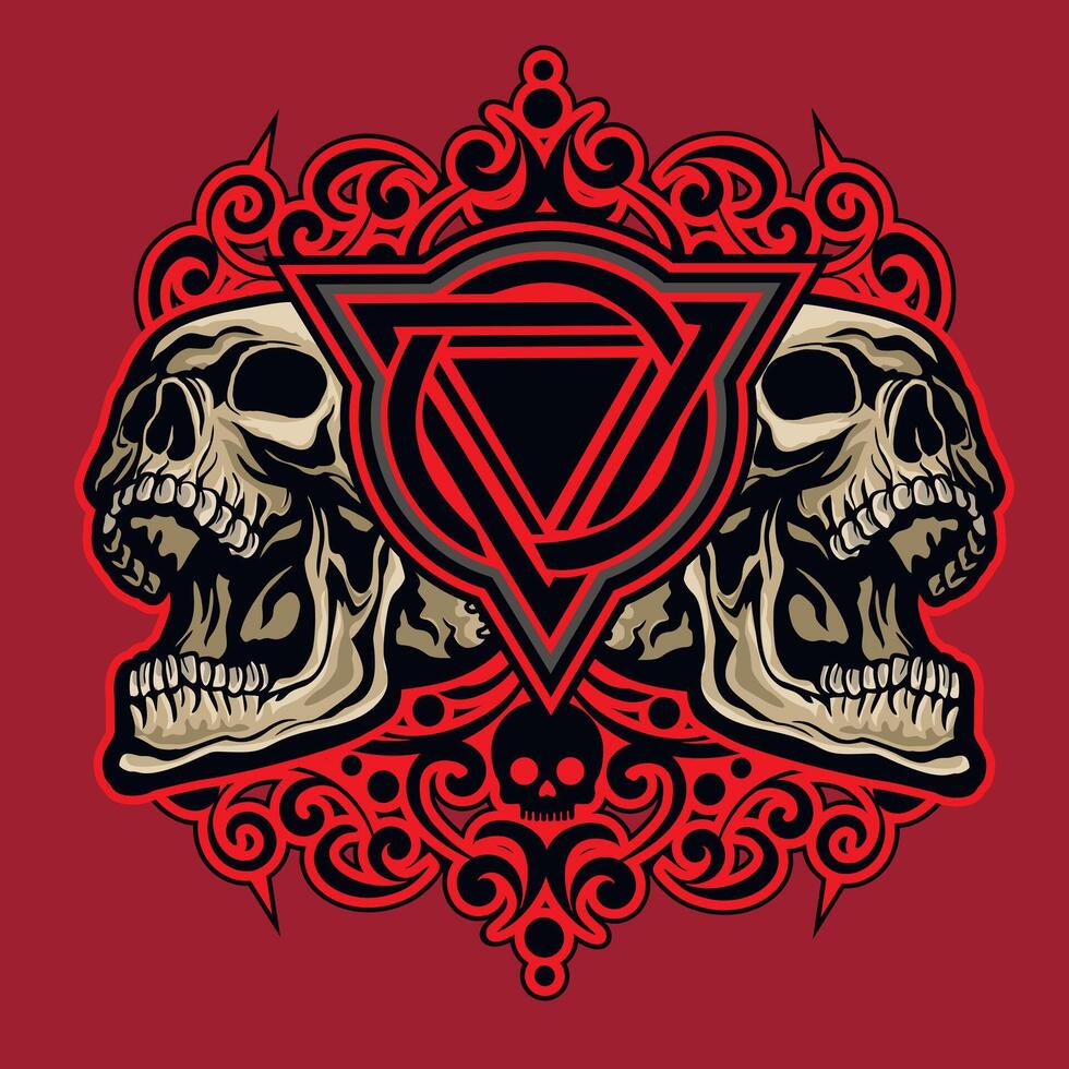 Gothic sign with skull, grunge vintage design t shirts vector