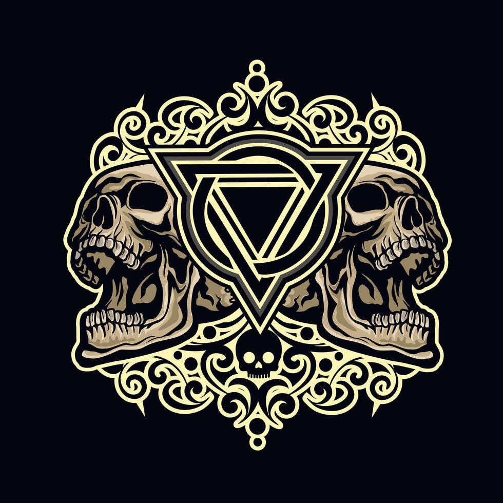 Gothic sign with skull, grunge vintage design t shirts vector