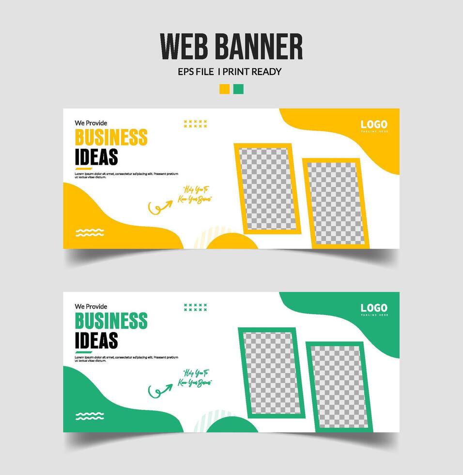 Business web header banner template design. vector