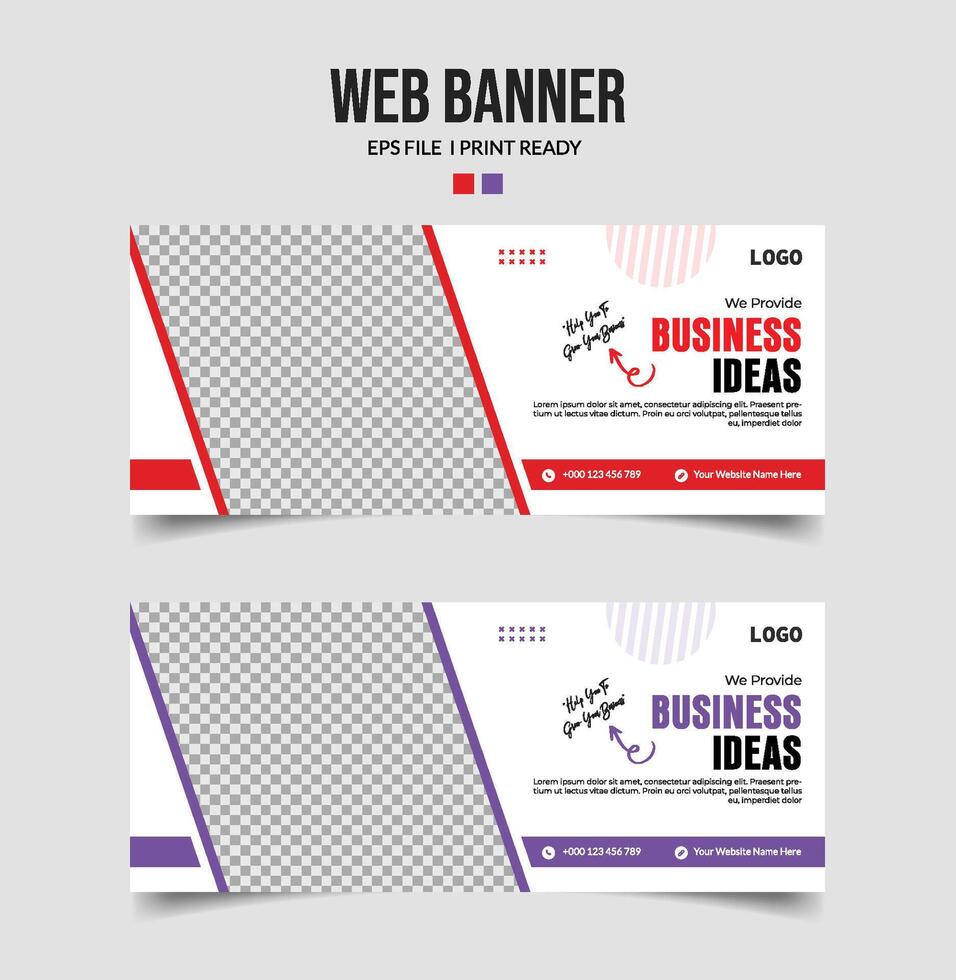 Abstract business web banner template design. vector