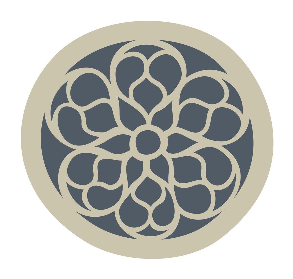 Rose window. Architectural element. isolated illustration vector