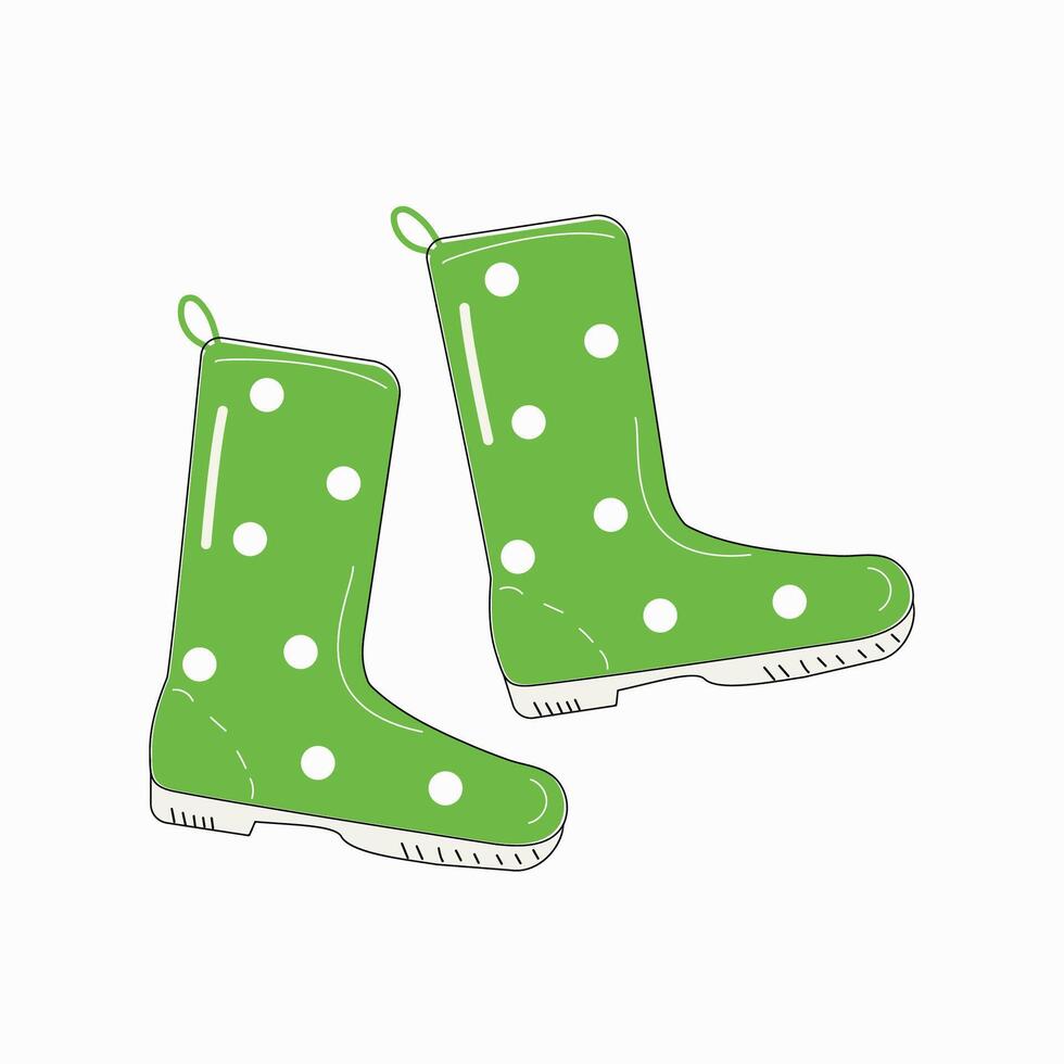 botas caucho impermeable para jardinería, caza, pesca, garabatear. lluvioso estación. impermeable chanclos gráfico. vector