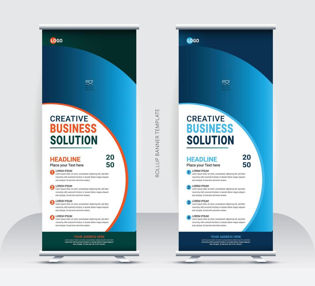Business Marketing rollup banner design, corporate Business rollup banner Template Design vector