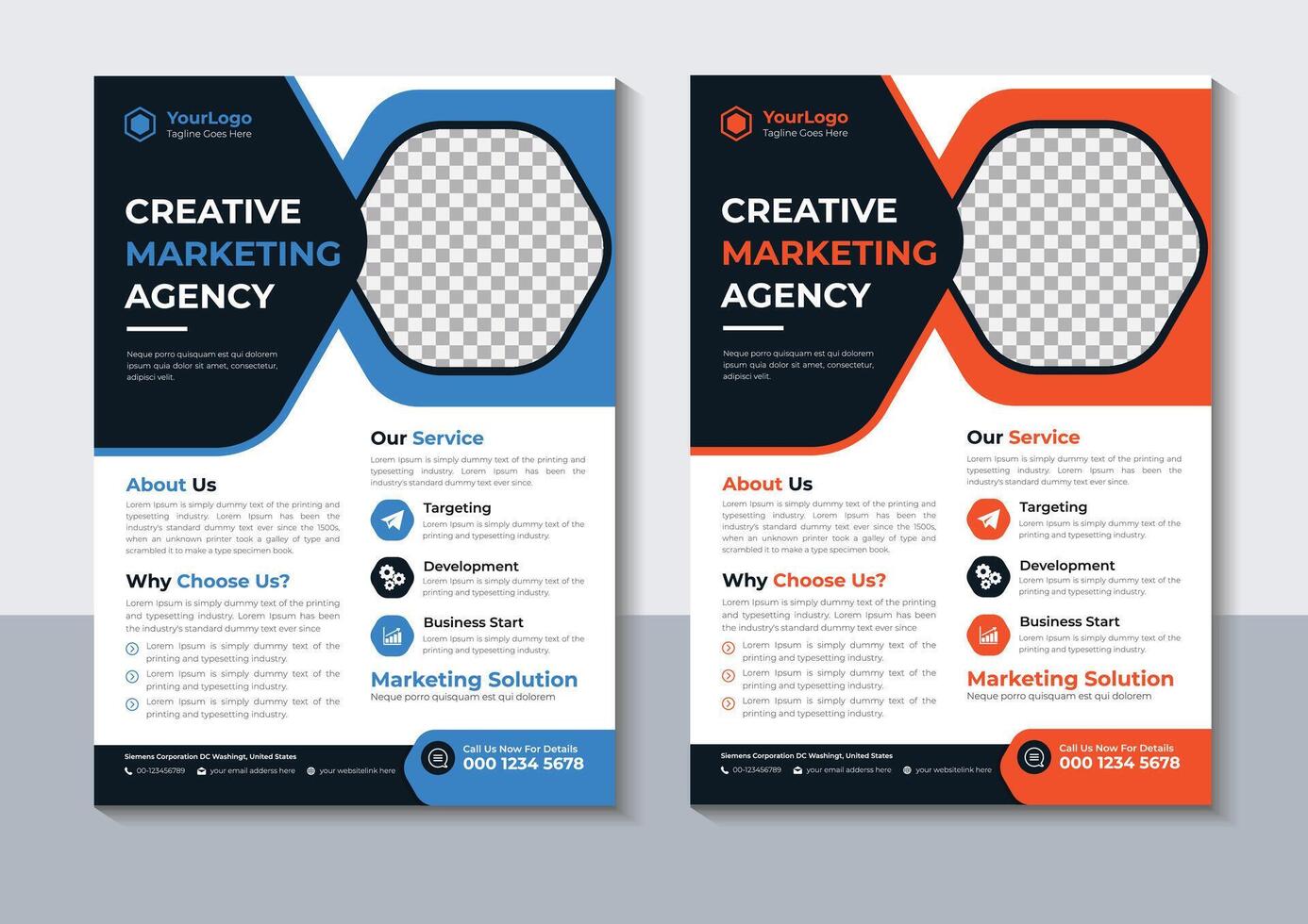 Modern Corporate Flyer Design Template, Marketing, layout, Annual Report, Free vector
