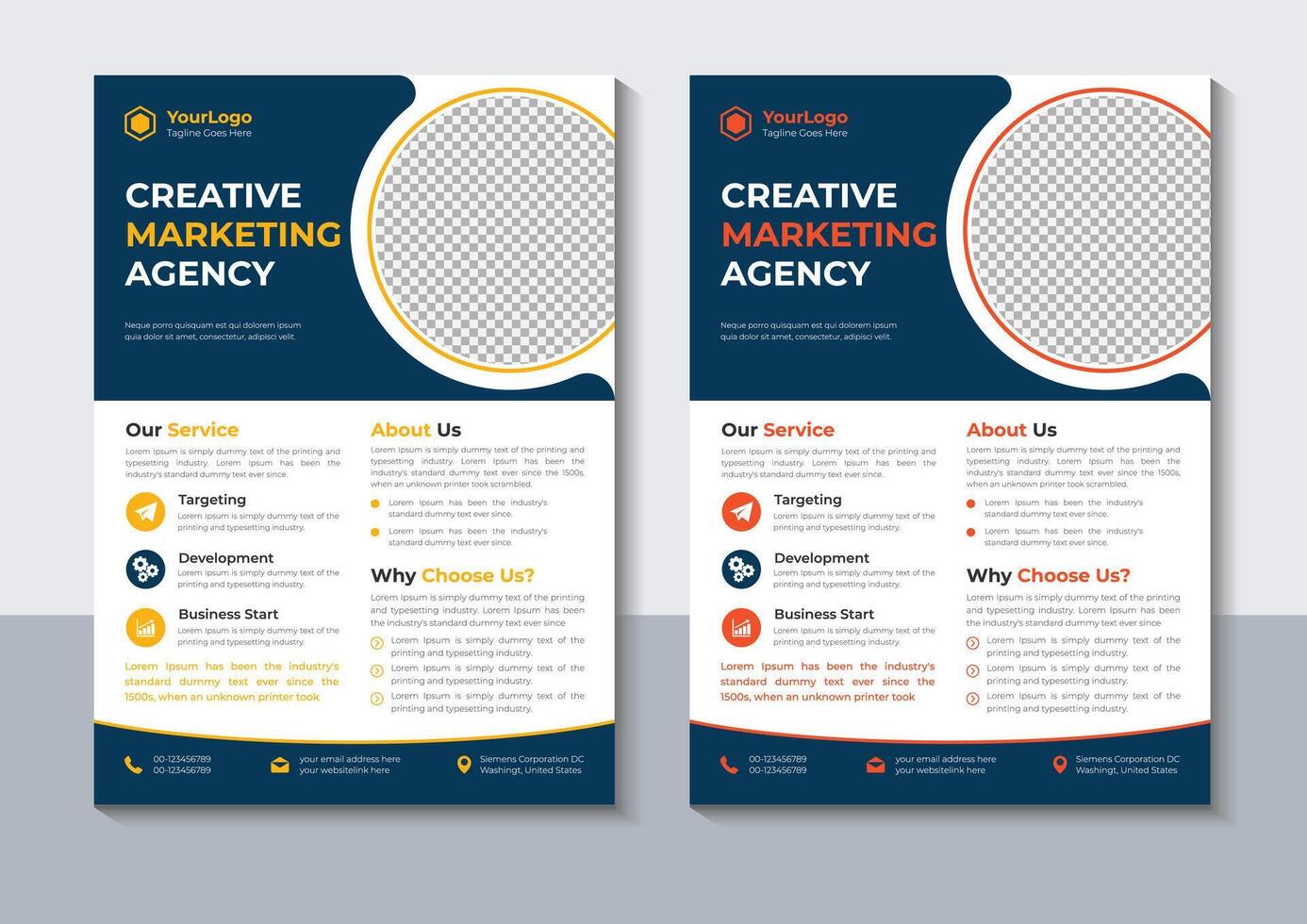Modern Corporate Flyer Design Template, Marketing, layout, Annual Report, Free vector
