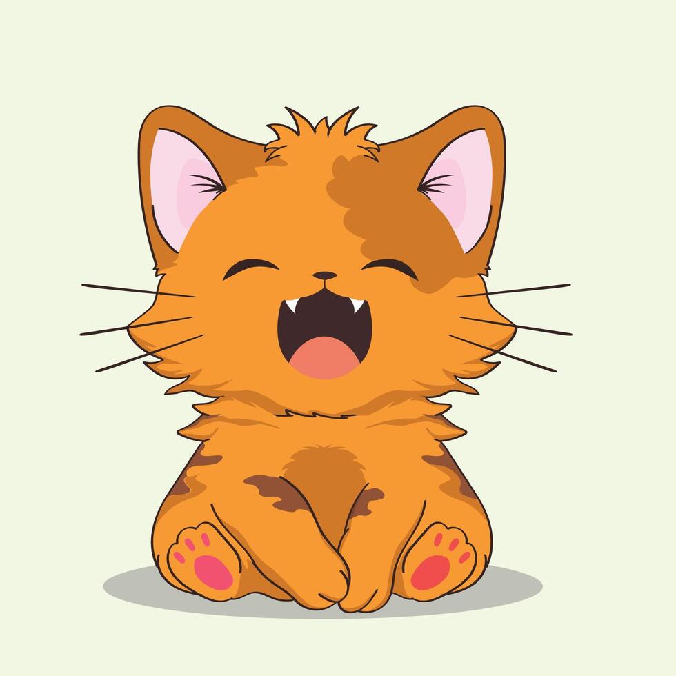 anime cartoon characters cute cats in spring pictures, happy cute, art, animals, kittens, pets, graphics, cats vector