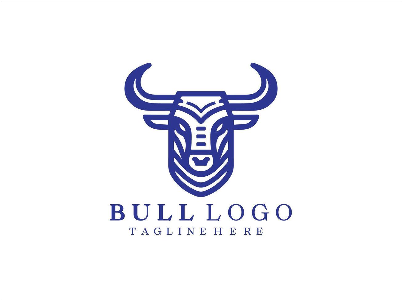 logotipo de cabeza de toro vector