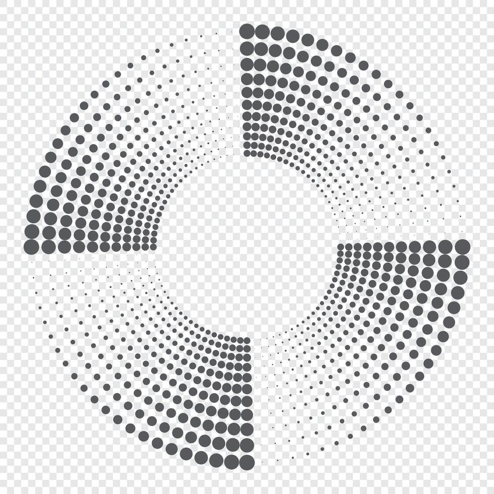 Halftone circular dotted frame. Round dotted frame. rotating dotted circles design. Round border icon. Round logo vector