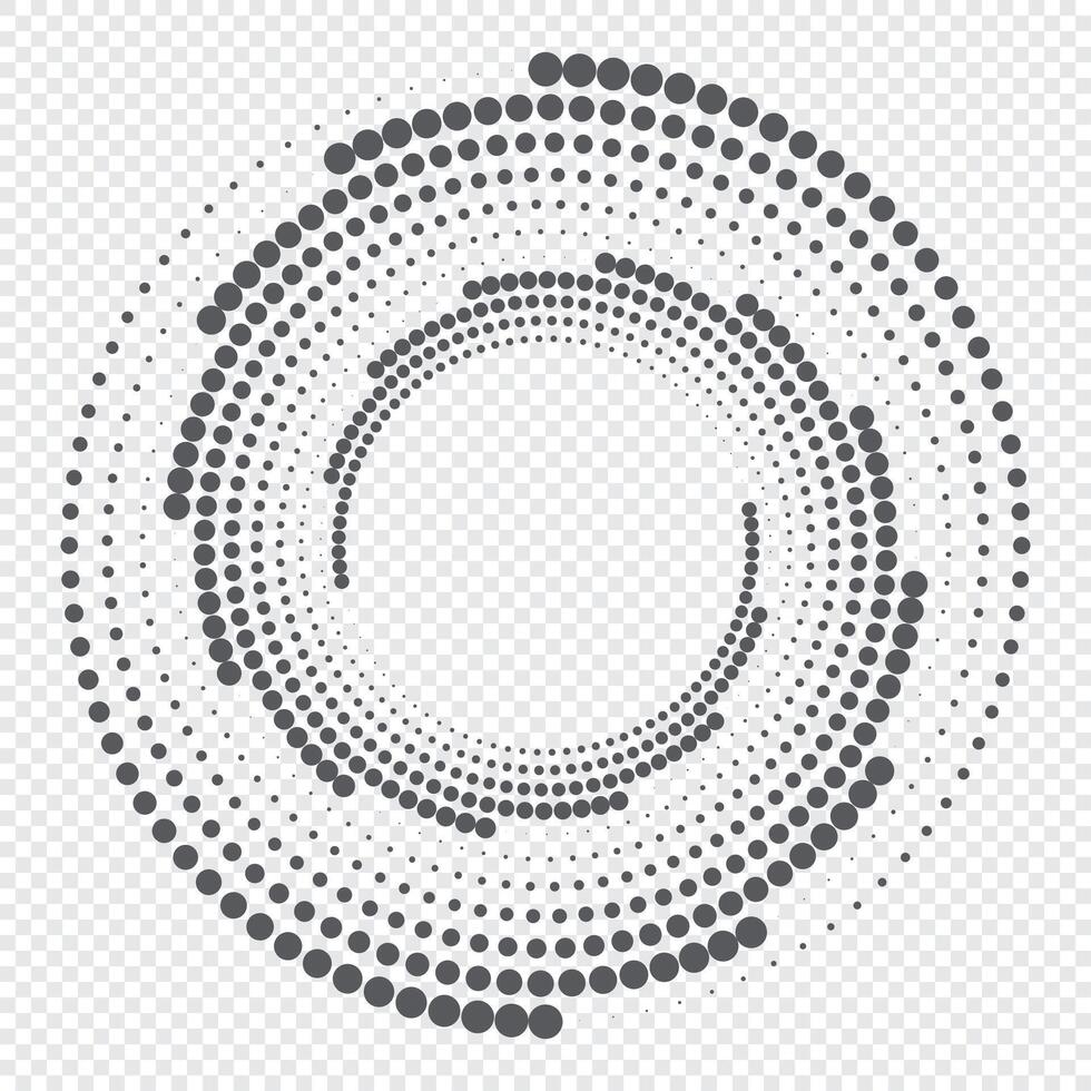 Halftone circular dotted frame. Round dotted frame. rotating dotted circles design. Round border icon. Round logo vector