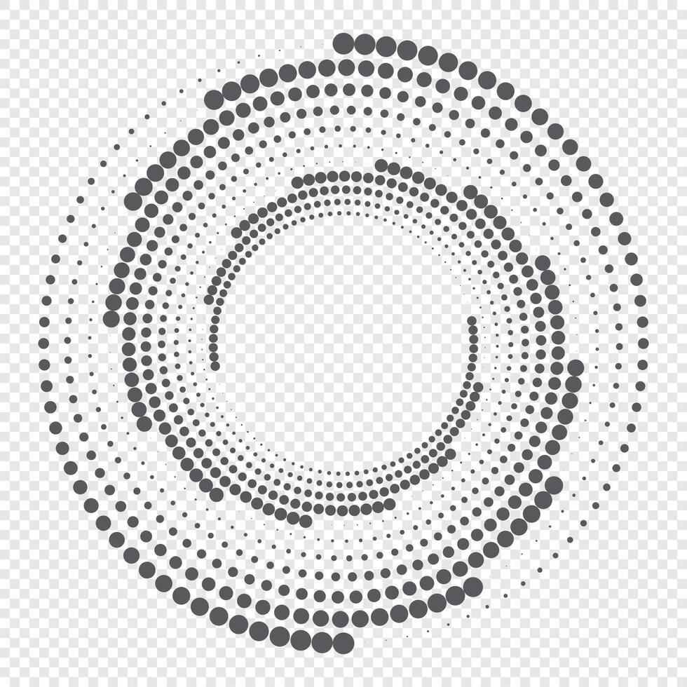 Halftone circular dotted frame. Round dotted frame. rotating dotted circles design. Round border icon. Round logo vector