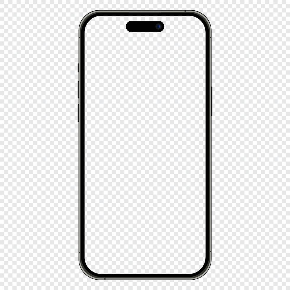 Mockup of iphone 15 pro max. Mockup screen front view iphone. Smartphone mockup with blank screen vector