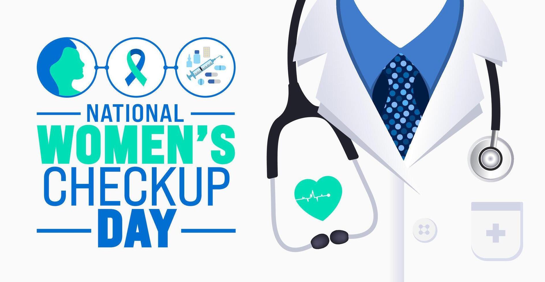 National Womens Checkup Day background template. Holiday concept. use to background, banner, placard, card, and poster design template with text inscription and standard color. vector