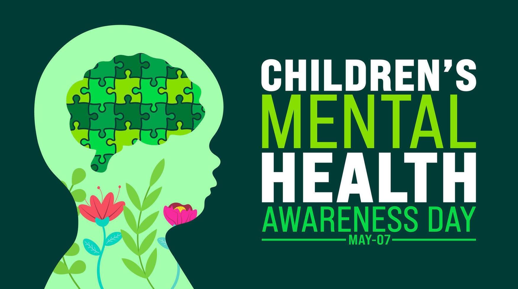 Childrens Mental Health Awareness day background template. Holiday concept. use to background, banner, placard, card, and poster design template with text inscription and standard color. vector