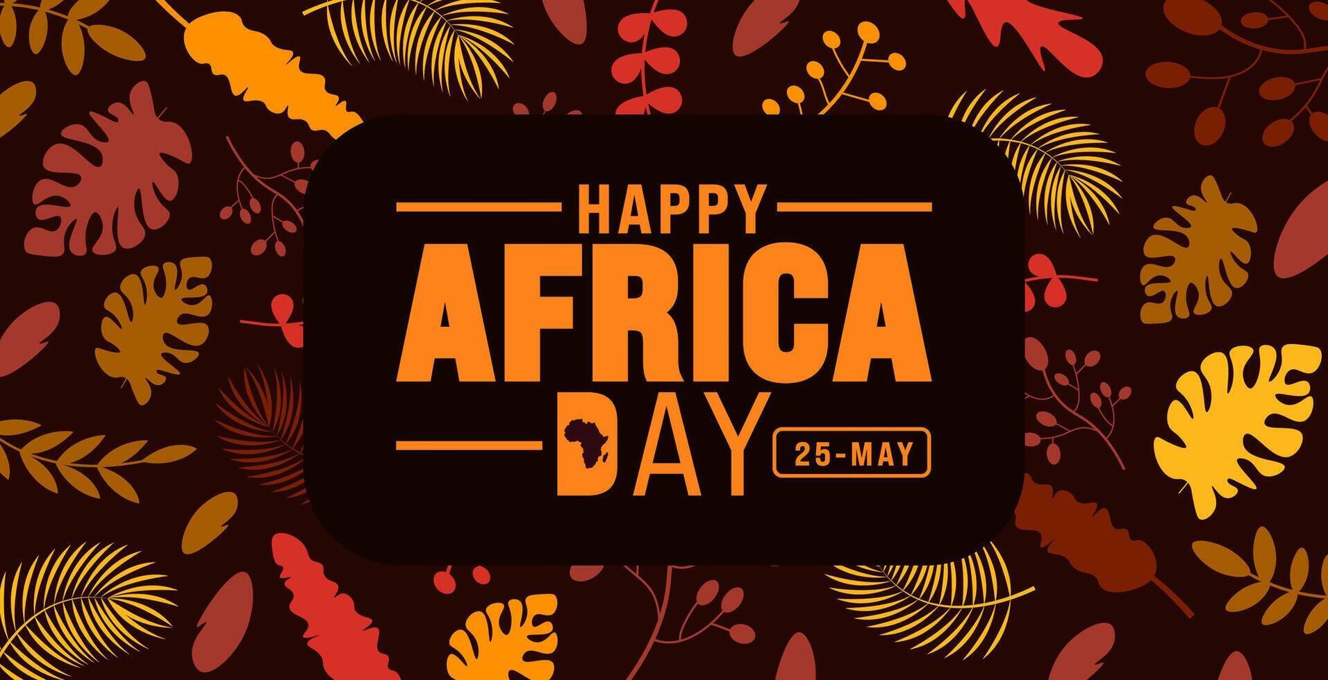25 May is Happy Africa Day geometric shape pattern background with african map design template. Holiday concept. use to background, banner, placard, card, and poster design template. vector