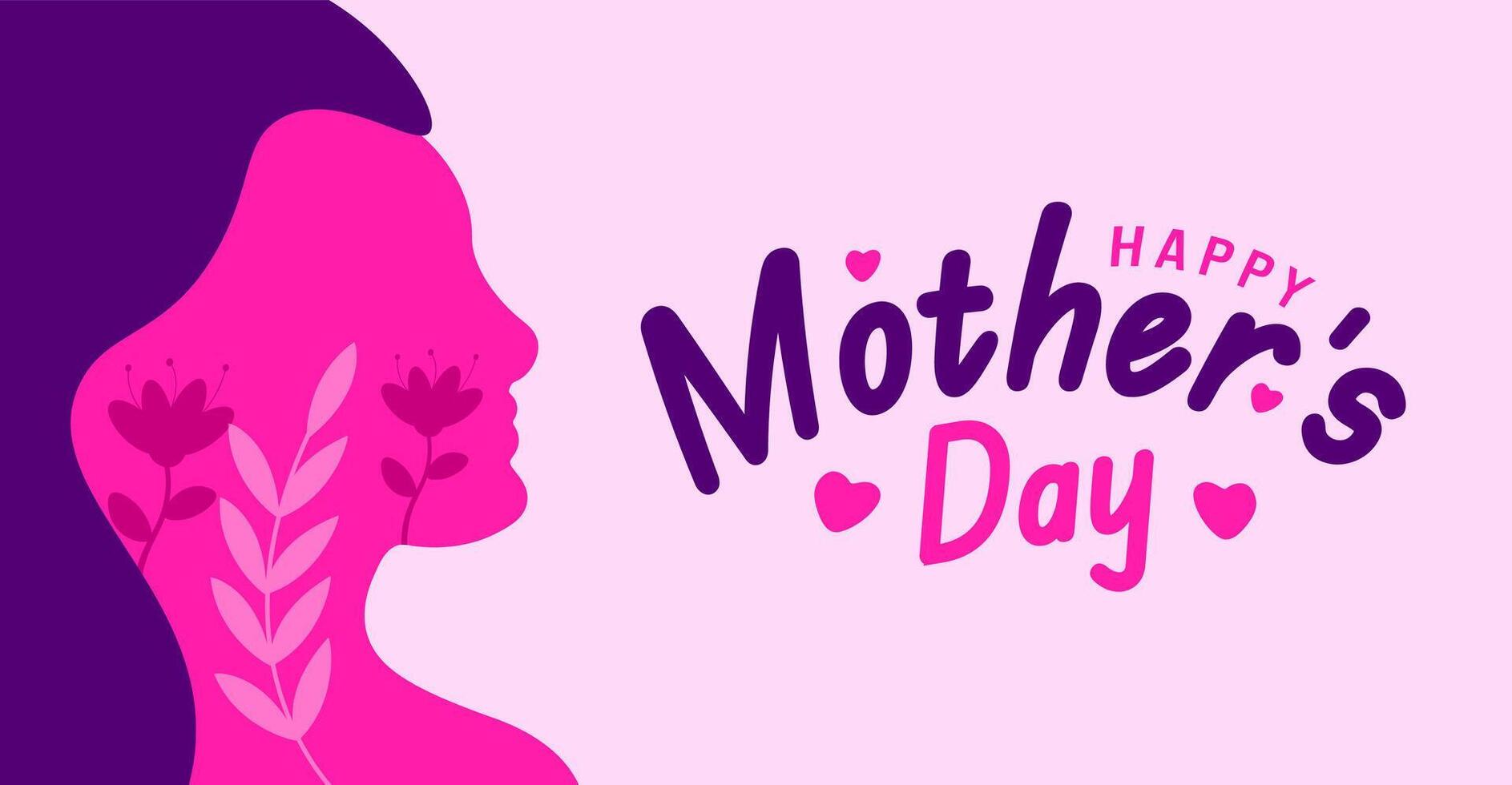 Happy Mother's day typography with colorful flower background template. use to background, banner, placard, card, and poster design template with text inscription and standard color. vector