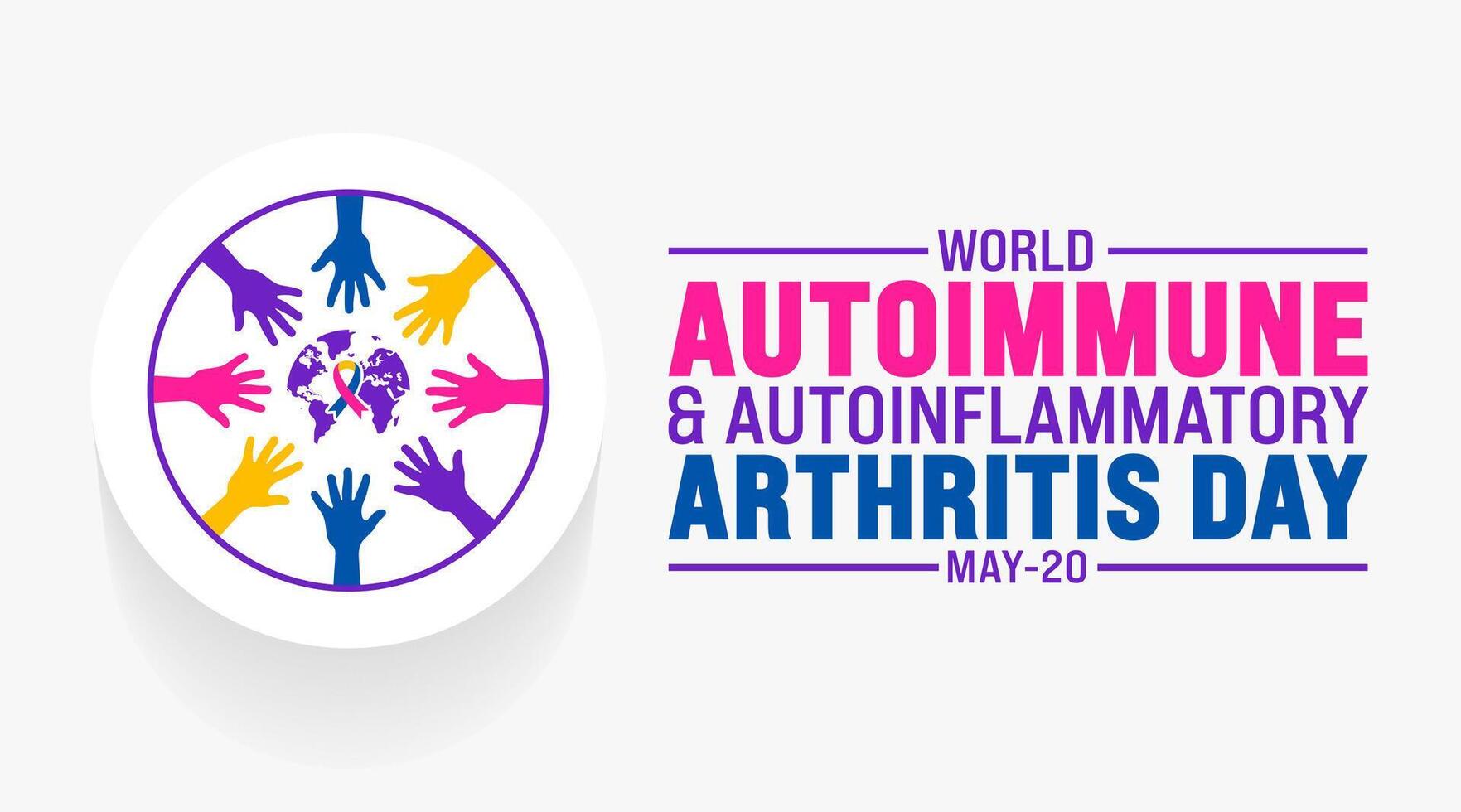 May is World Autoimmune and AutoInflammatory Arthritis Day background template. Holiday concept. use to background, banner, placard, card, and poster design template with text inscription vector