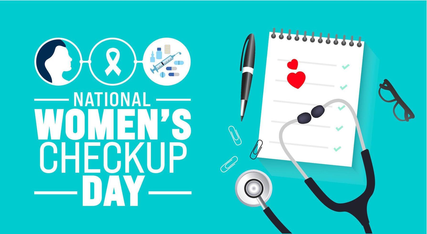 National Womens Checkup Day background template. Holiday concept. use to background, banner, placard, card, and poster design template with text inscription and standard color. vector