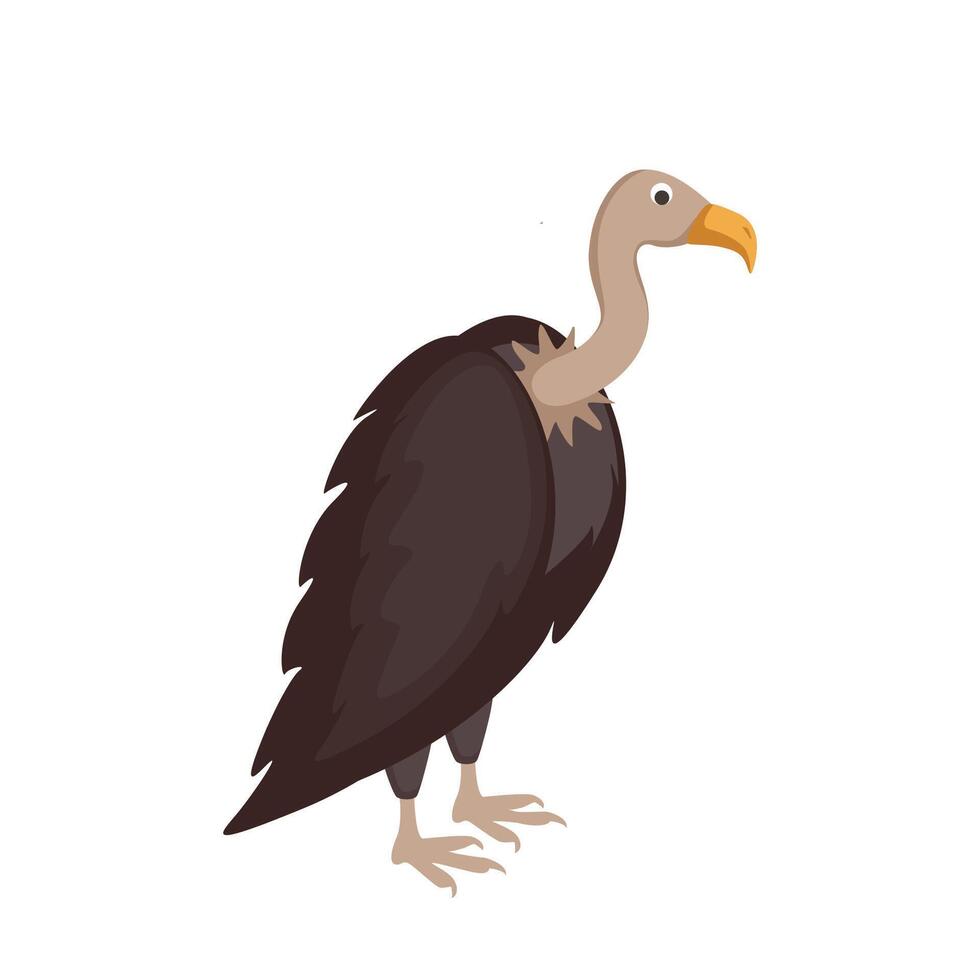 Vulture bird. Bird predator icon. Nature evil. Nature, birdwatching and ornithology design. vector
