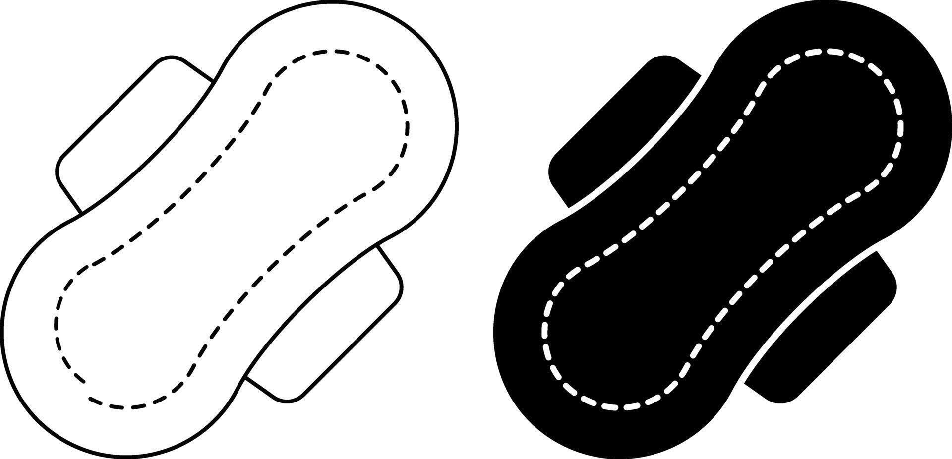 outline silhouette sanitary pad icon set vector