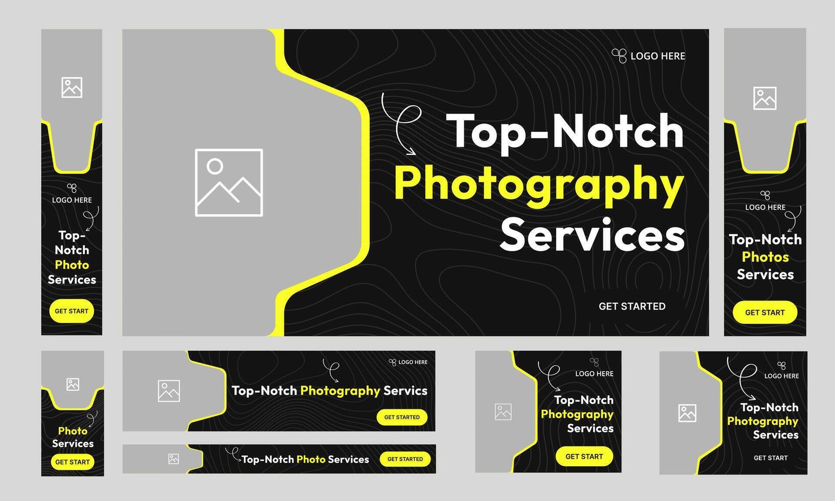 To notch photography services offer bundle banner design for social media post, photo shoot web set banner design, fully editable eps 10 file format vector