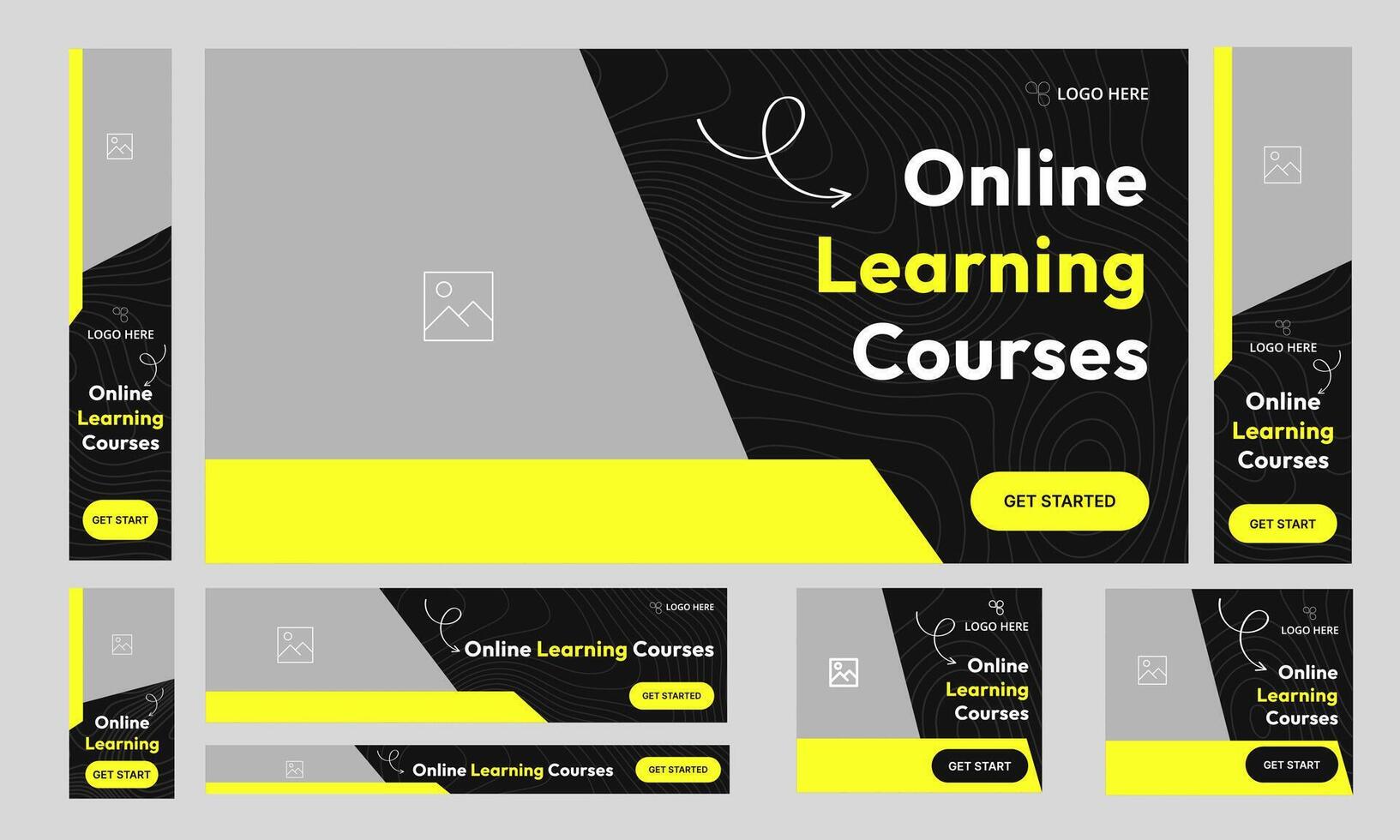 Fully editable web set banner design for social media post, learning courses offer banner design, education system banner design vector