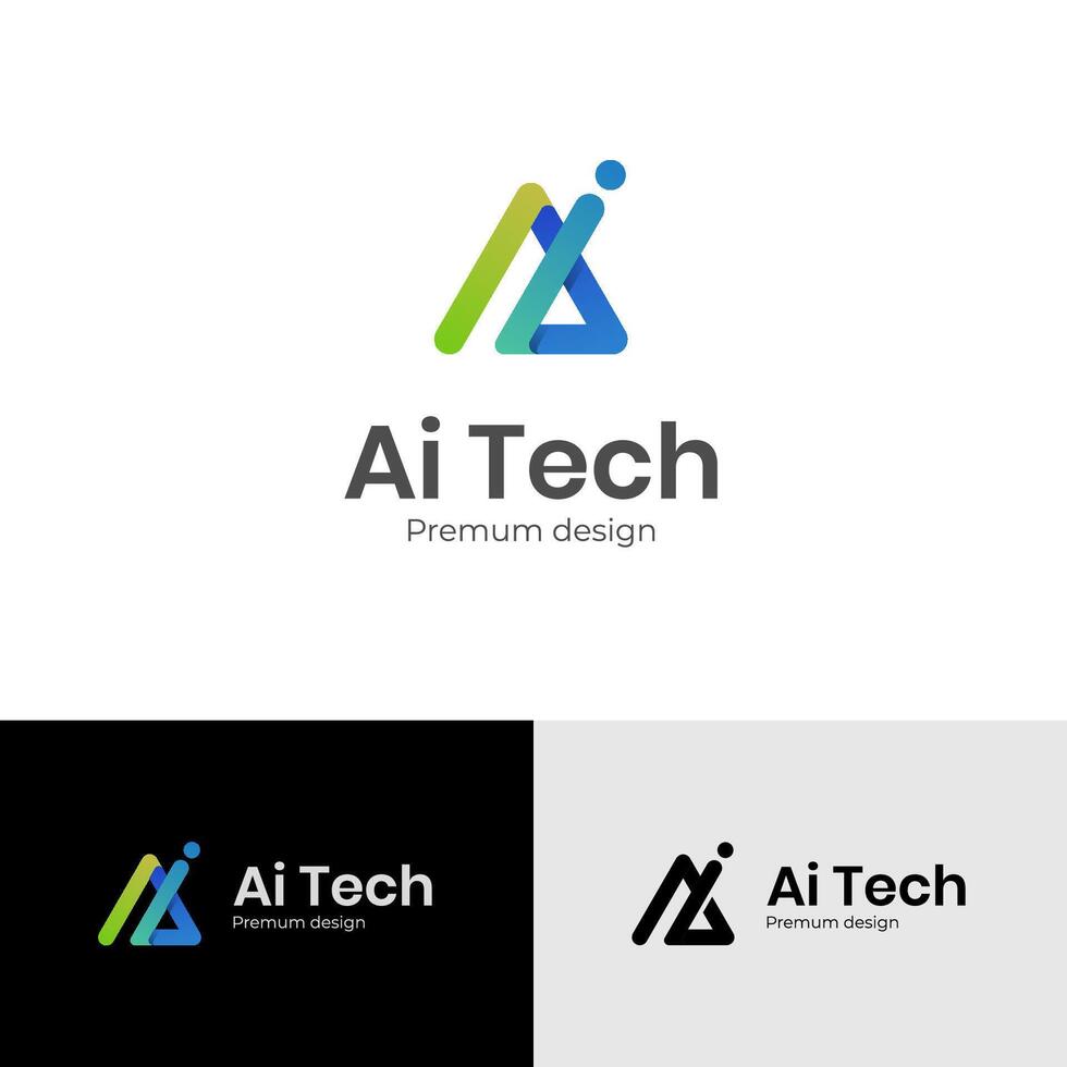 letter ai identity logo design with multicolor shape icon design element, minimalist style for business technology and company identity vector