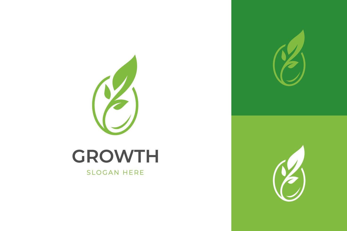 growing leaf logo icon design, seed with plant graphic element, symbol, sign for green Earth Day, nature globe and greening earth logo template vector