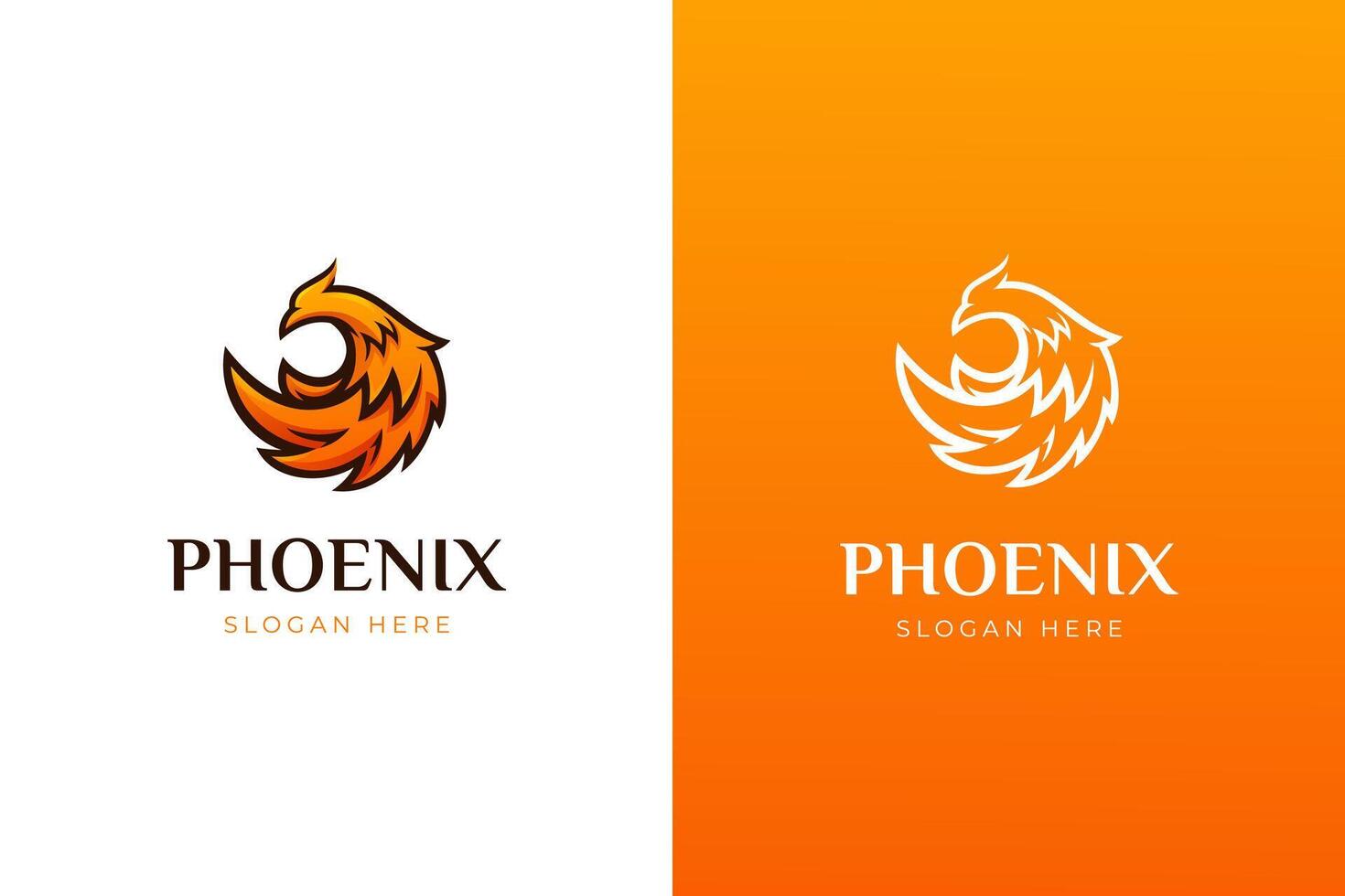 phoenix wings logo design, burning birds illustration graphic template vector