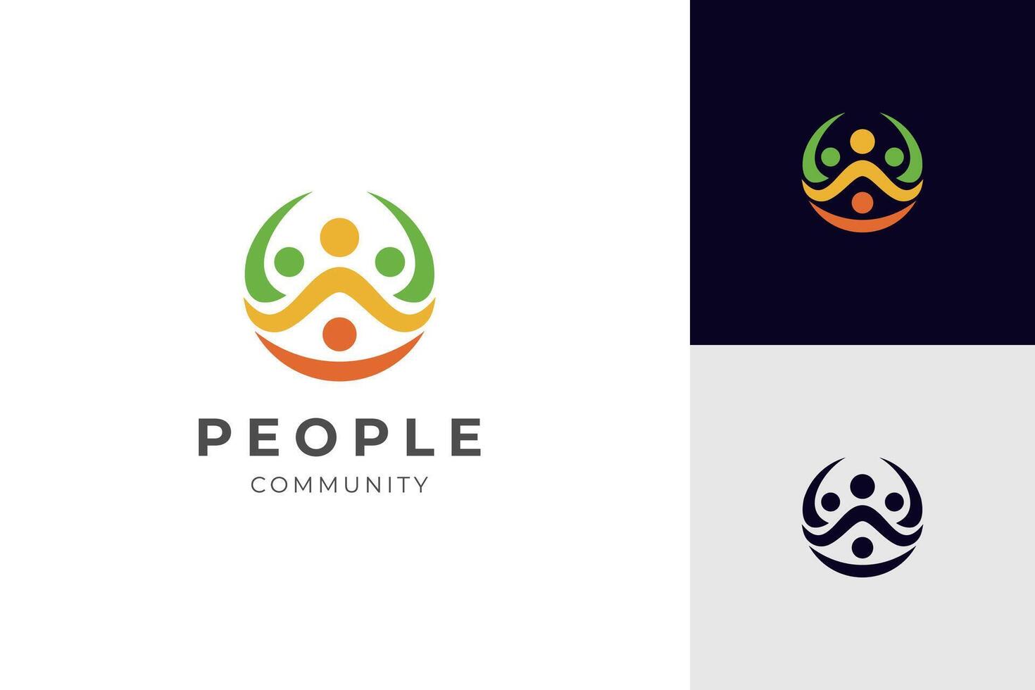 Abstract people Group community logo icon design. team graphic symbol, family together logo template vector