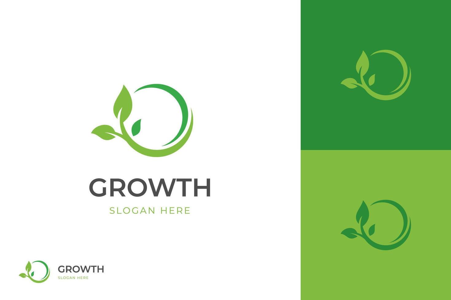 growing leaf logo icon design, circle Earth with plant graphic element, symbol, sign for green Earth Day, nature globe and greening earth logo template vector