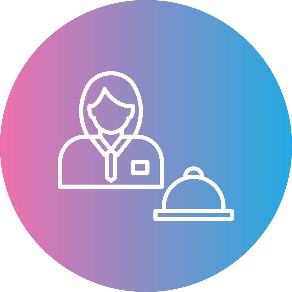 Waiter Line Gradient Circle Icon vector