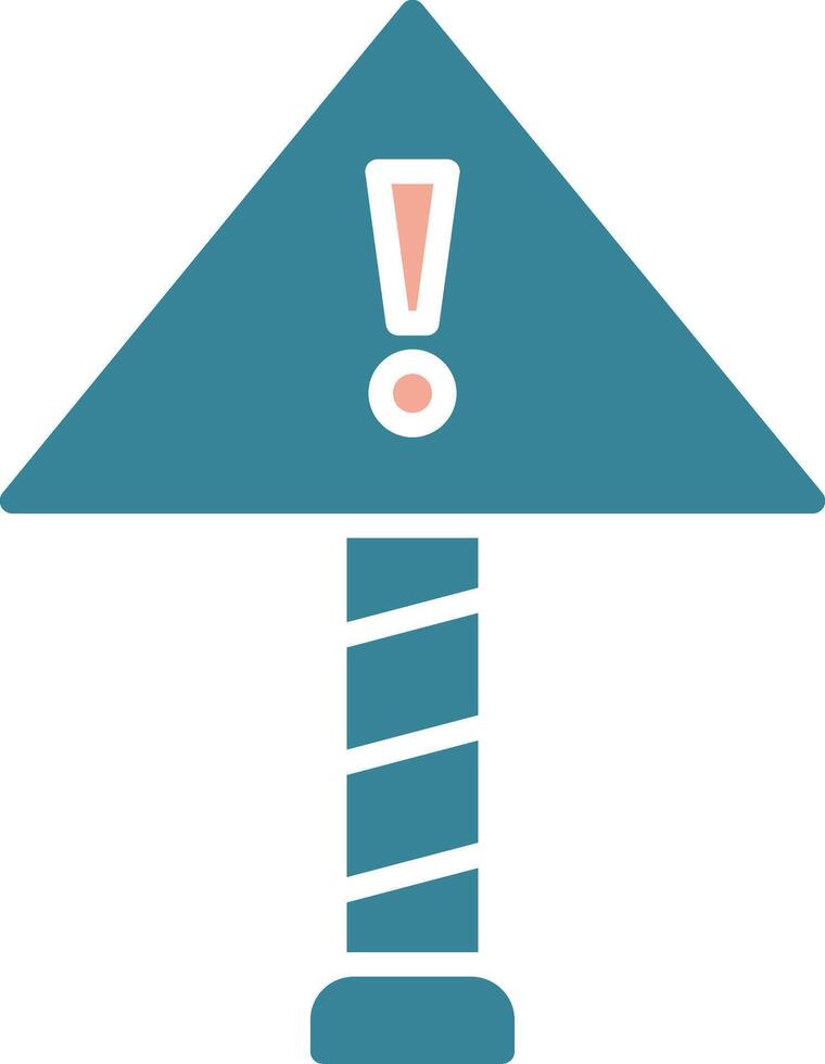 Caution Glyph Two Color Icon vector
