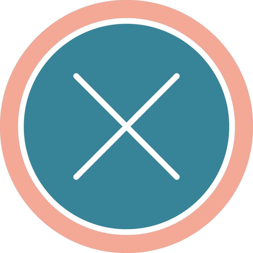 Cross Glyph Two Color Icon vector