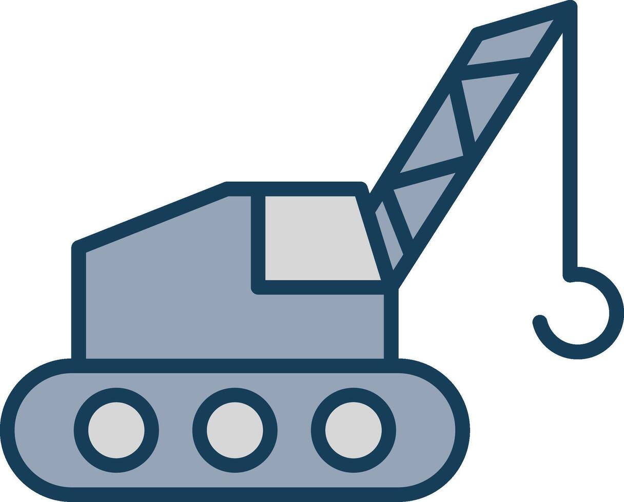 Crane Line Filled Grey Icon vector