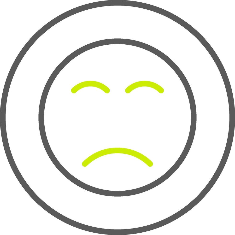 Sad Face Line Two Color Icon vector