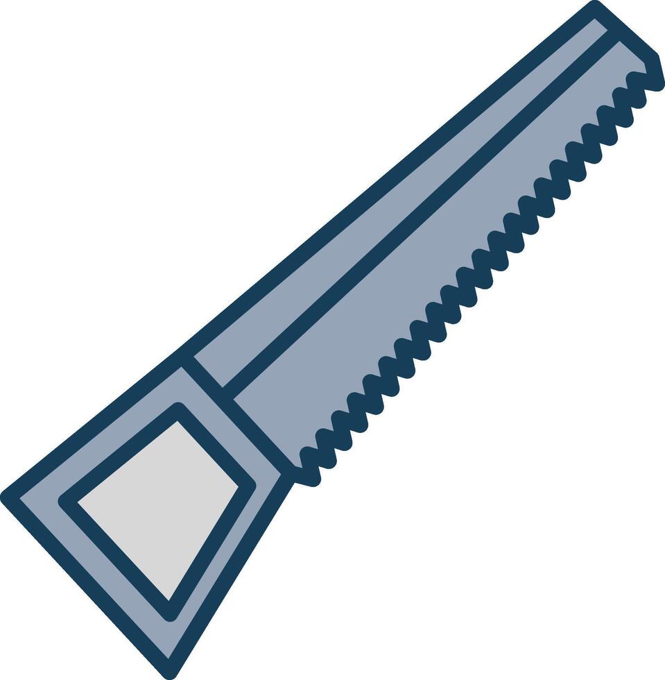 Hand Saw Line Filled Grey Icon vector