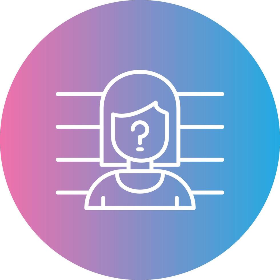 Suspect Line Gradient Circle Icon vector