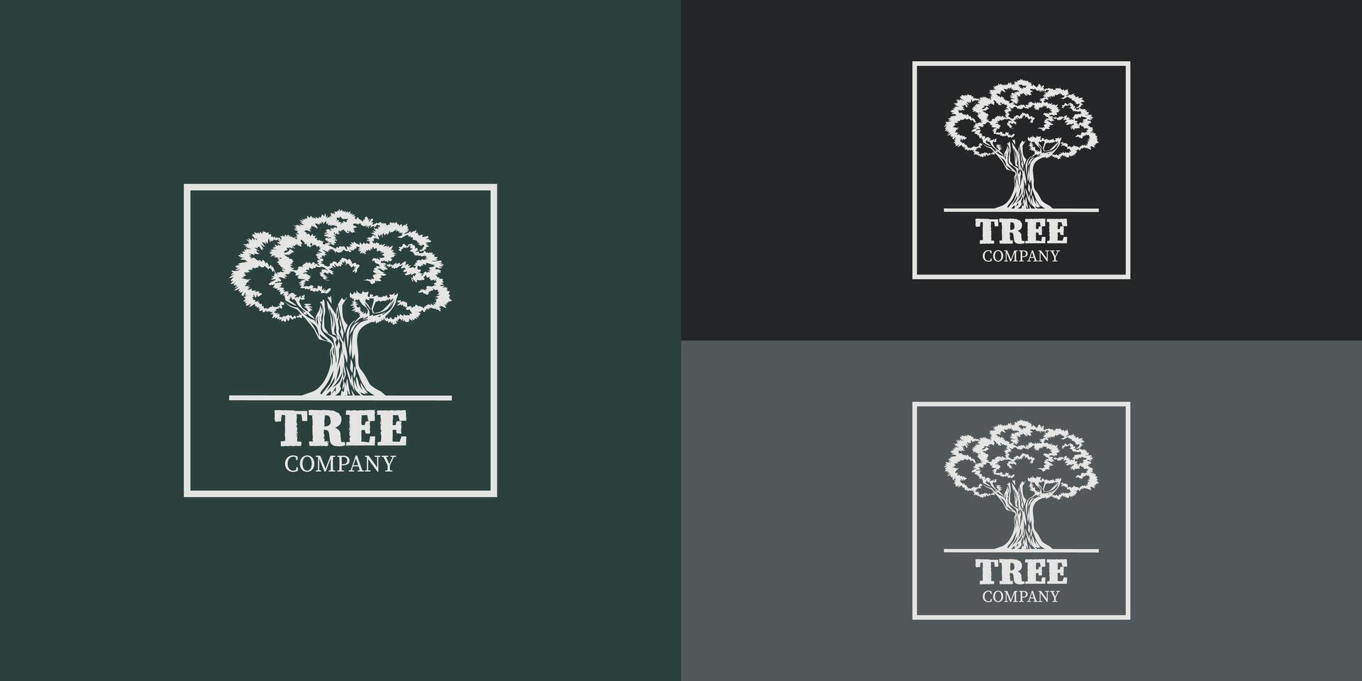 Abstract square tree logo in white silver color isolated on multiple background colors. The logo is suitable for business and consulting company logo icons to design inspiration templates. vector