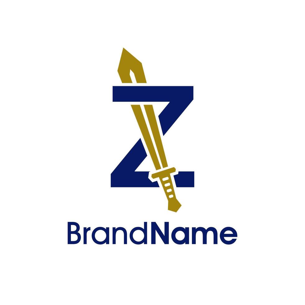 Modern Initial Z Sword Logo vector