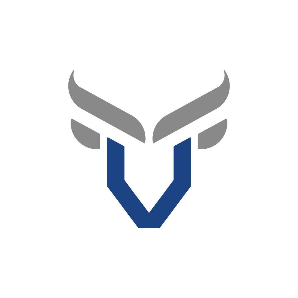 Abstract Minimalist Line Bull Logo vector