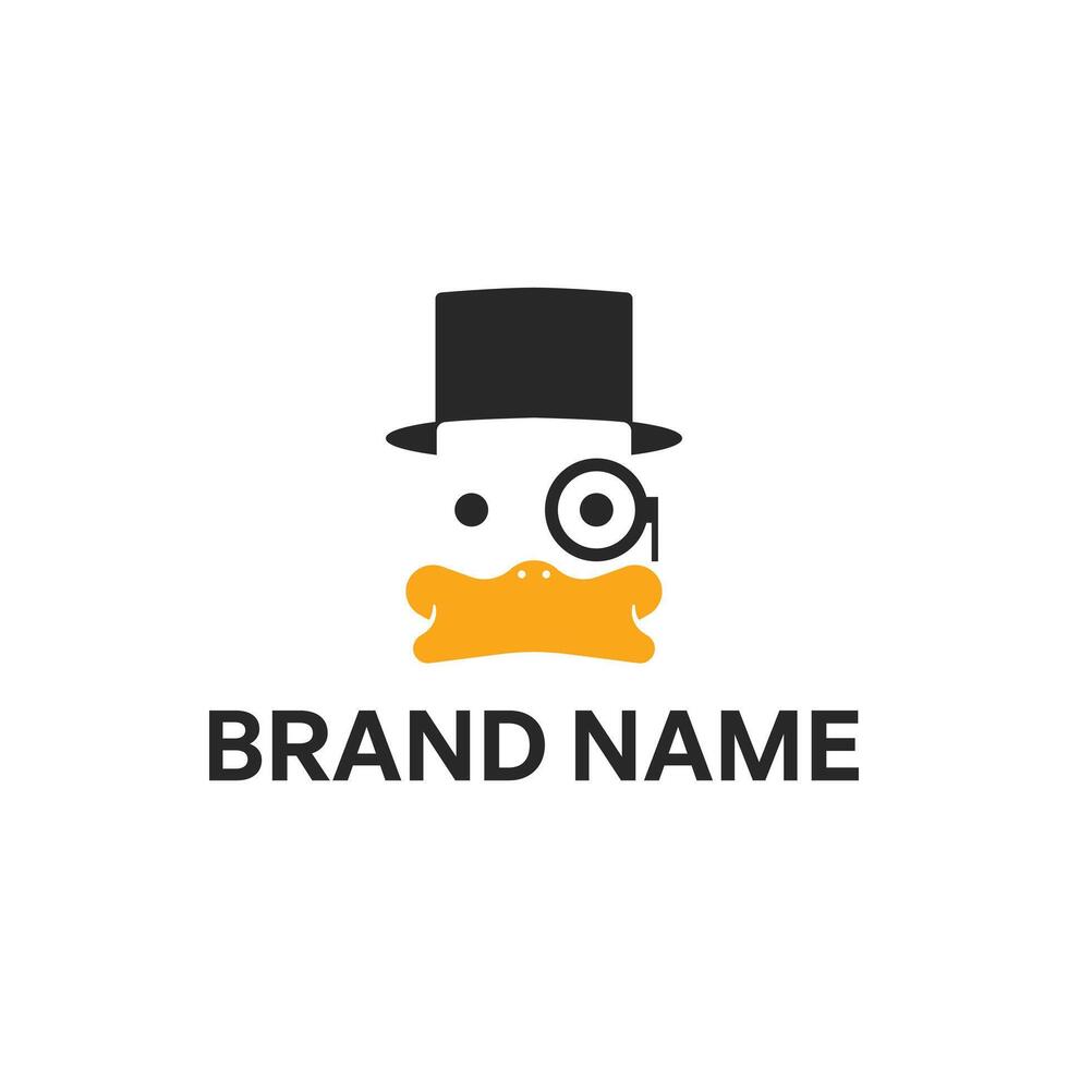 Duck Head With Hat and Monocle vector