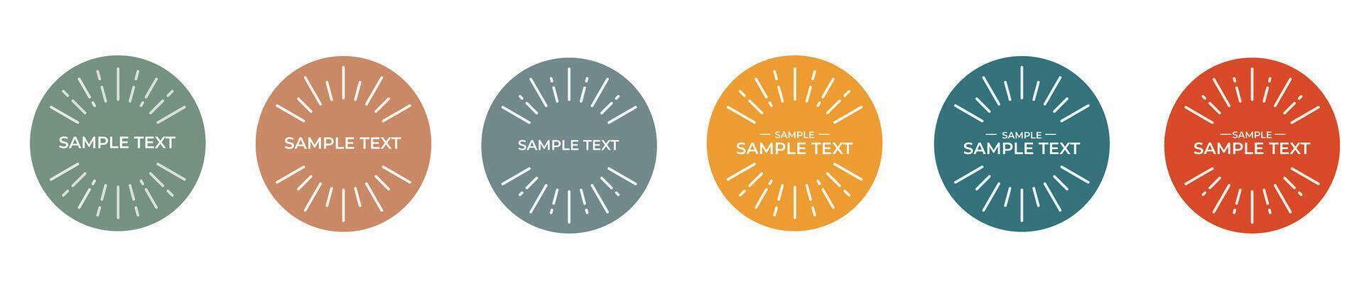 sun beam sun ray circle text title template vector