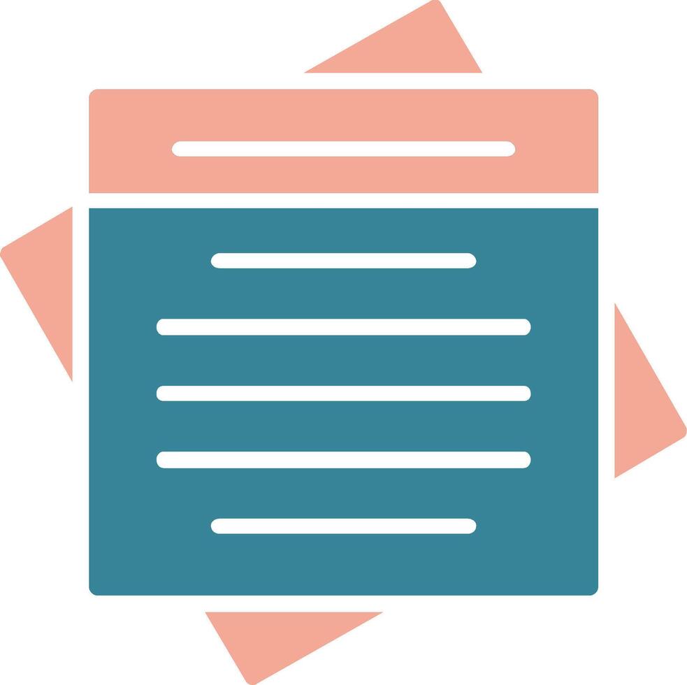 Sticky Note Glyph Two Color Icon vector