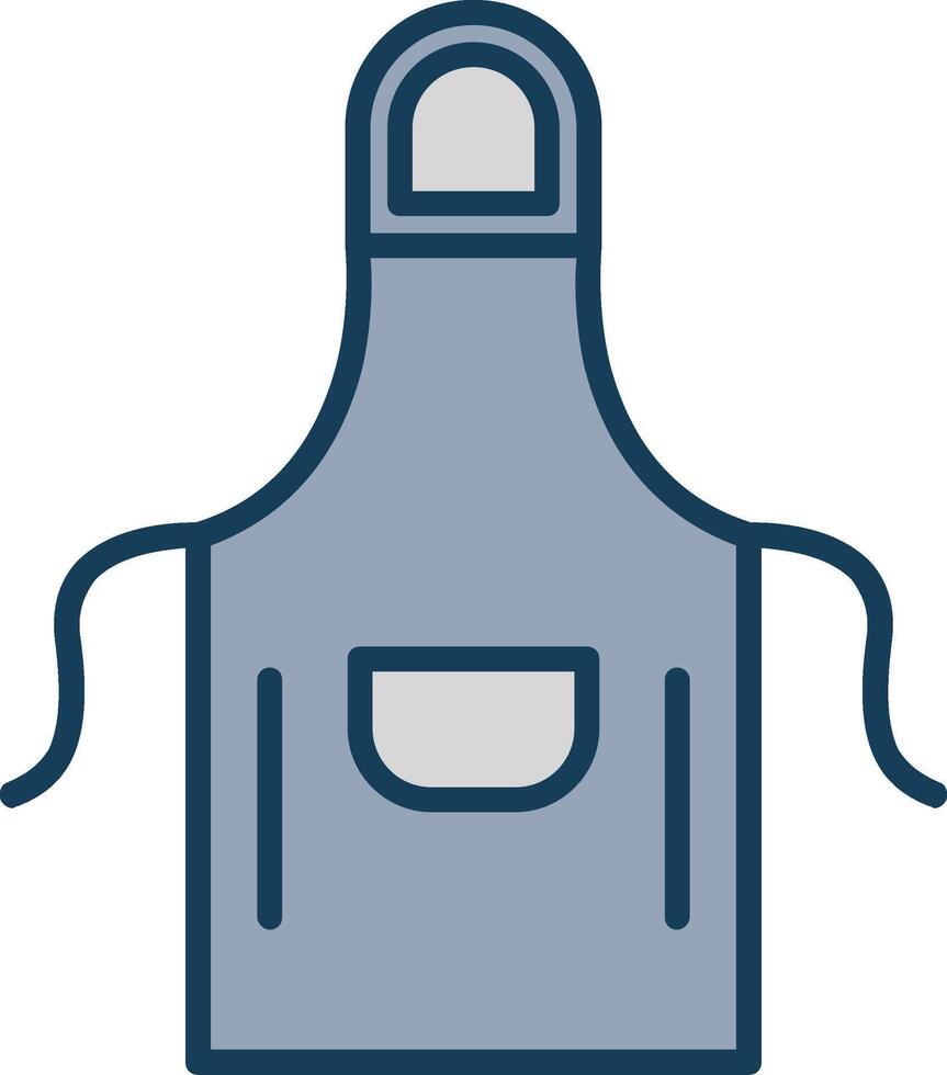 Apron Line Filled Grey Icon vector