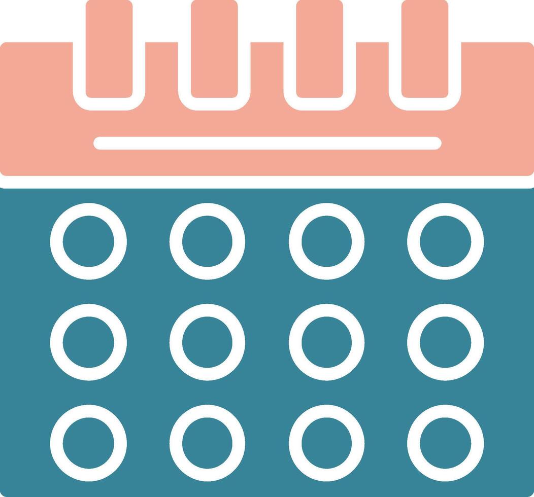 Calendar Glyph Two Color Icon vector
